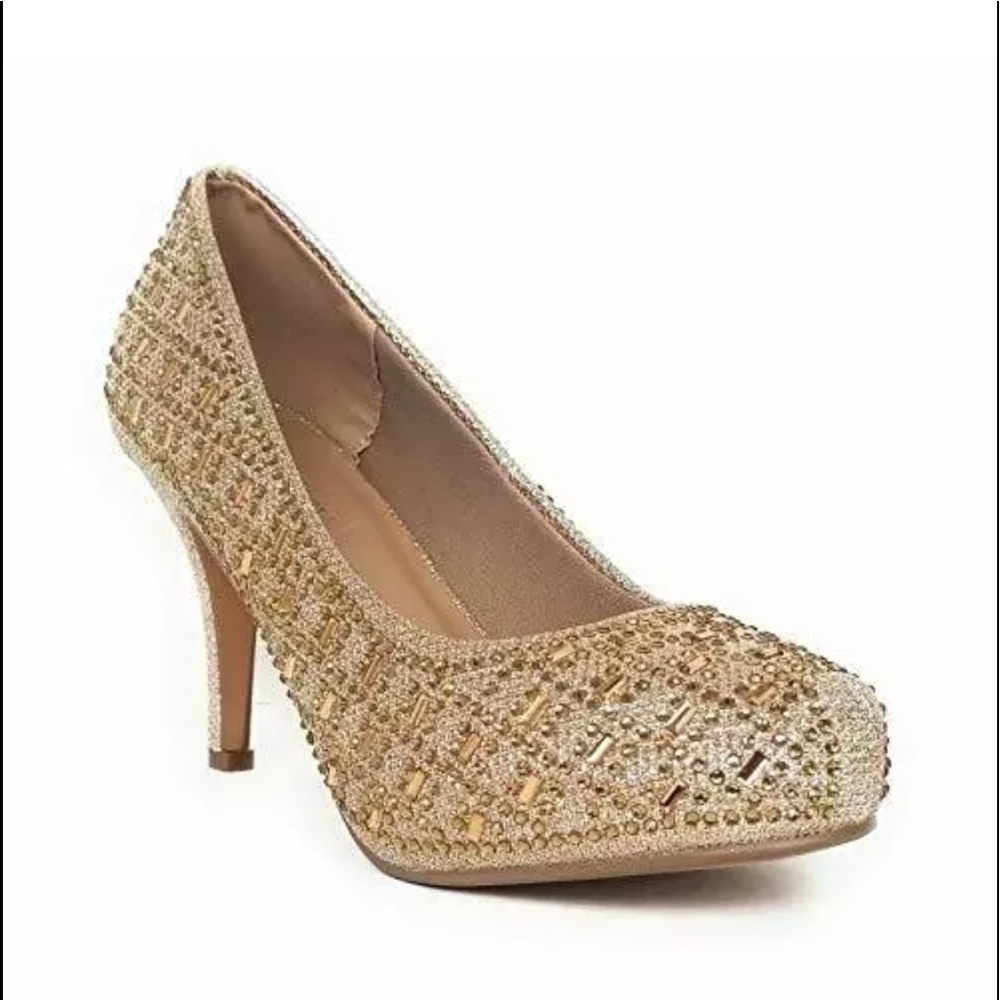 New Champagne Rhinestone  Heel